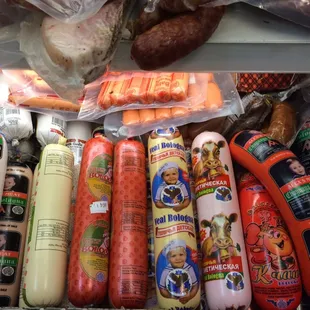 The refrigerated bologna selection...