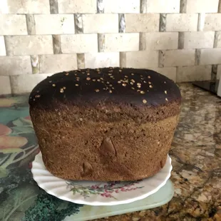 Fresh baked Russian black bread