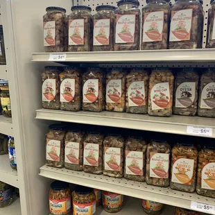 shelves of food and condiments