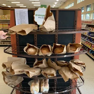 a display of food items