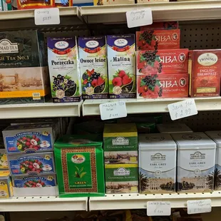 a variety of teas