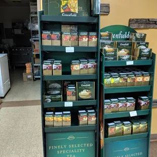 a display of teas
