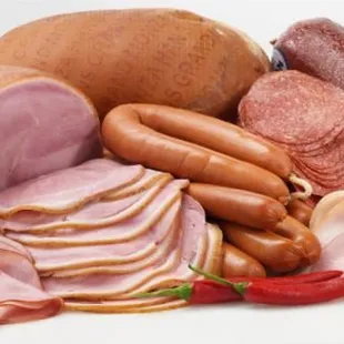 European ham, sausages, kielbasa and salami