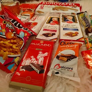 a variety of snacks and snacks