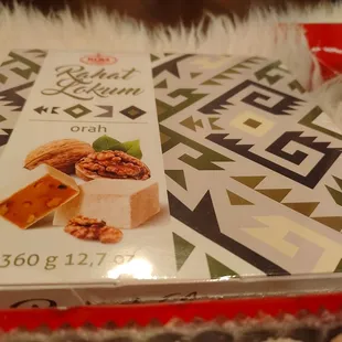 a close up of a box of food