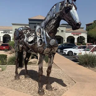 Metal Art in parking lot