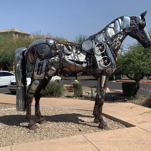 Metal Art in parking lot