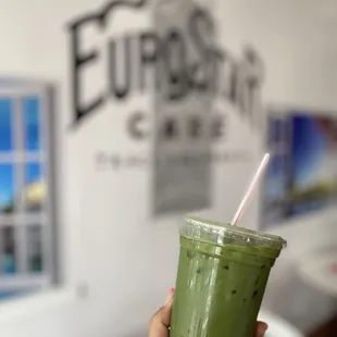 Matcha latte with oat milk