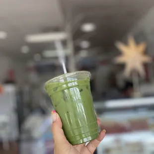 Oat milk matcha latte