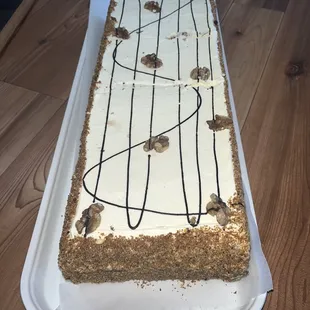 a cake on a tray