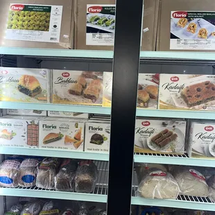 a display of food items