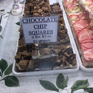 a variety of chocolate squares