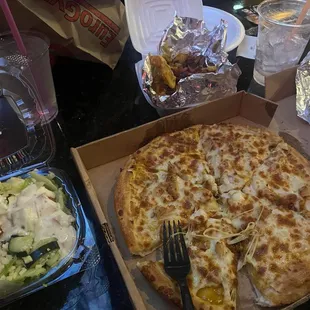 Side salad  SM Loaded JoJos Pizza SM Honey Gold Chicken Pizza