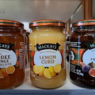 Lemon curd  Dundee orange  Fig preserve