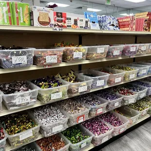 a wide selection of candy