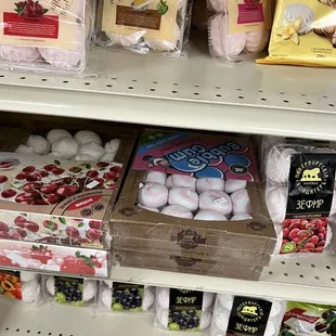 a variety of products on shelves
