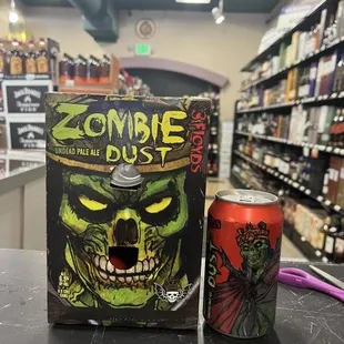 a can of zombie dust next to a can of zombie dust