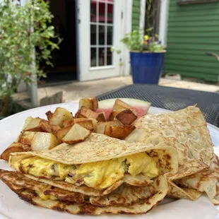 Crepes with Eggs Breakfast