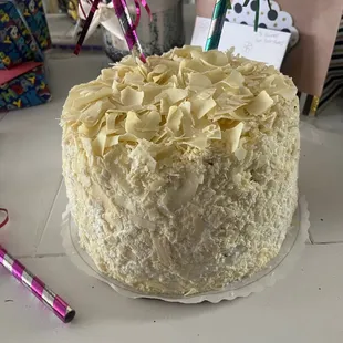 White Bavarian Cake with raspberry