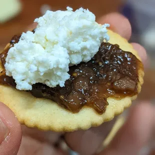 Fig jam with ricotta cheese