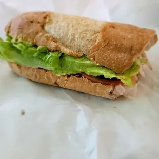 Regular size Chef's special with turkey meat, veggies and deli mustard