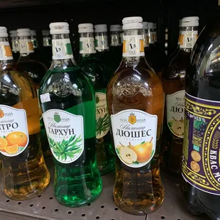 a variety of alcoholic drinks