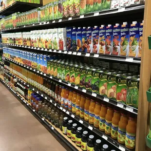 Wide selection of juices.