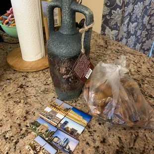 Wine from Georgia, chocolates and sweet organic dried apricots from Uzbekistan!