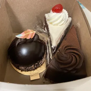 a variety of desserts