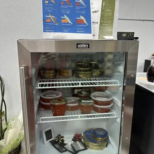 a display of various foods