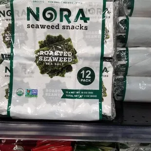 a display of nora seaweed snacks