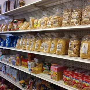 shelves of food