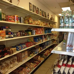 shelves of food