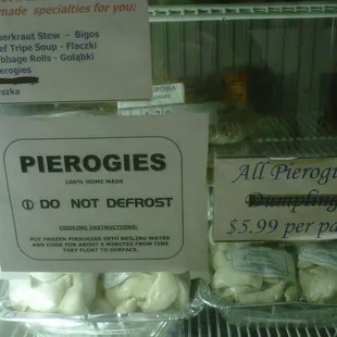 Homemade Sweet &amp; Savory Pierogies $5.99 per bag