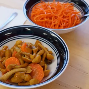 two bowls of vegetables