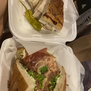 81022 1/2 turkey oest &amp; 1/2 prosciutto sandW., delivered lunch snack becuz I just couldn't fir dindin later, which I'll get again lol