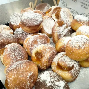 food, donuts, dough desserts