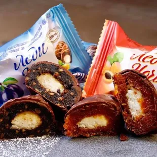 a variety of chocolate candy