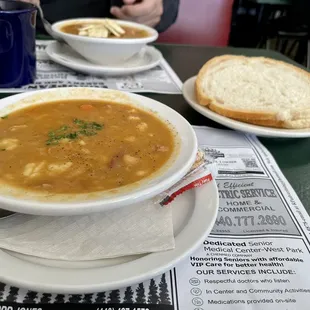 bean soup comes with, good stuff.