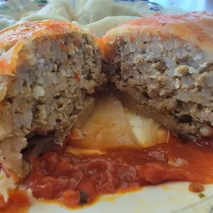 The money shot of the Golabki. EXCELLENT!