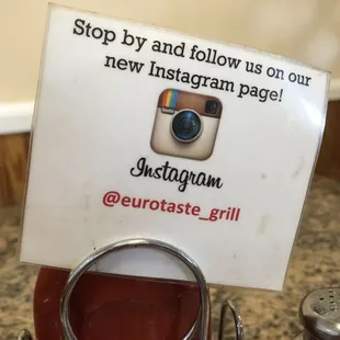 the instagram on the sign