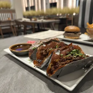 Quesabirria Tacos &amp; Mushroom Boursin Burger