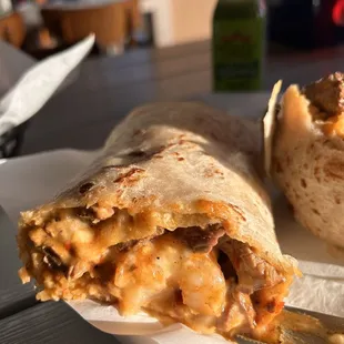 Surf and turf burrito