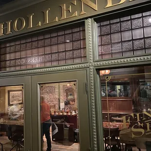the entrance to the restaurant