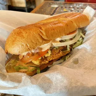 Fried catfish Po&apos;boy