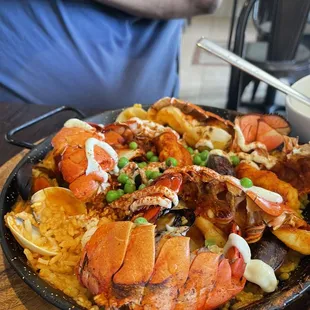 Seafood paella