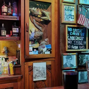 a bar with a bar top