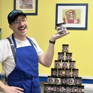 Evan with our Signature Cake Jars