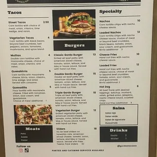 GORDOS TACOSSS MENU