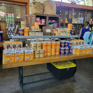 a table full of goods